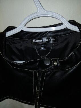 PLAYBOY Motto Jacket Faux Leather NWT